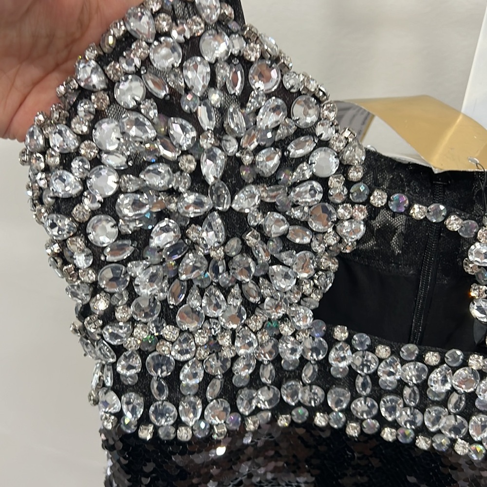 PATBO Hand Beaded Sequin Gown in Black - Picture 13 of 15
